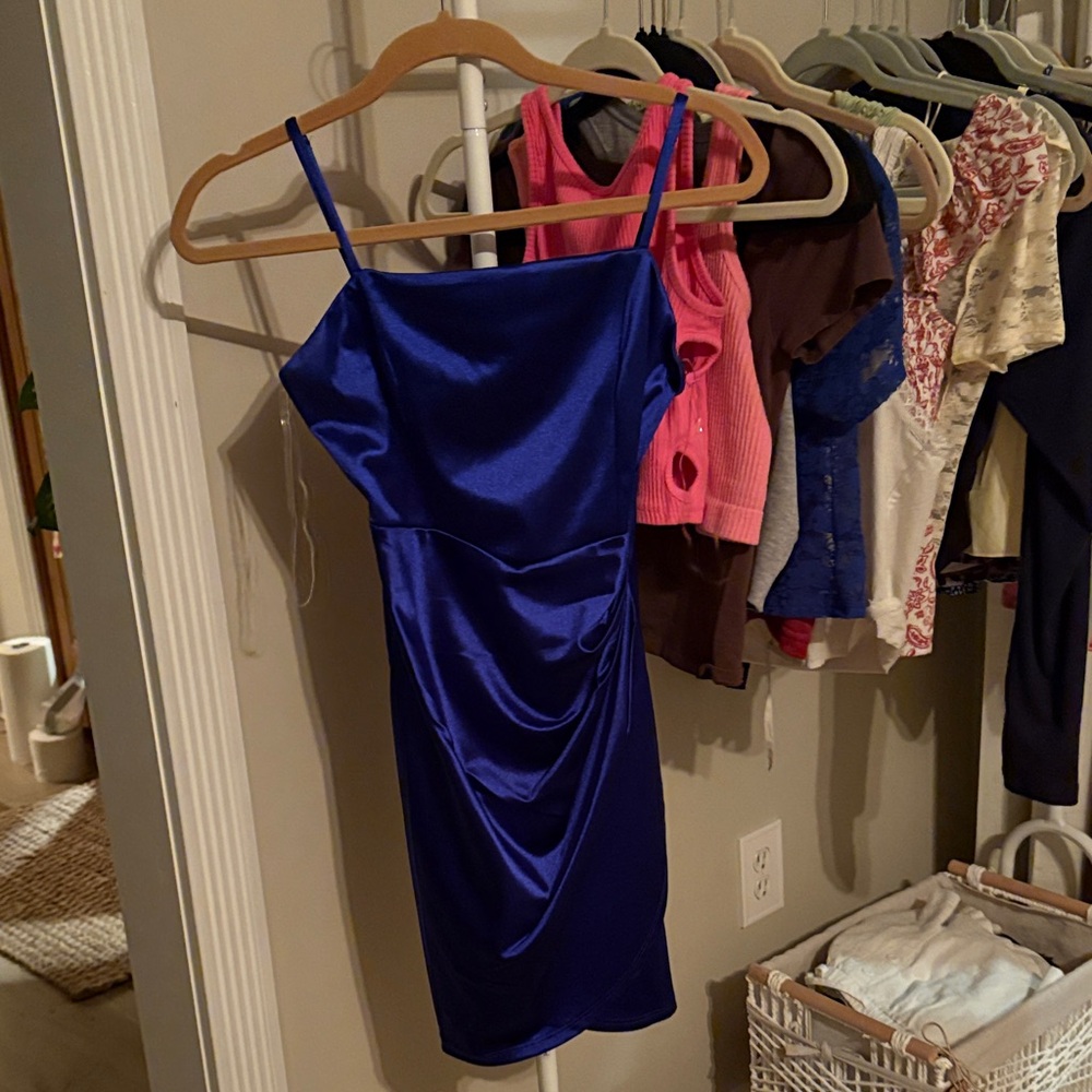 Macy's Royal Blue Satin Dress
